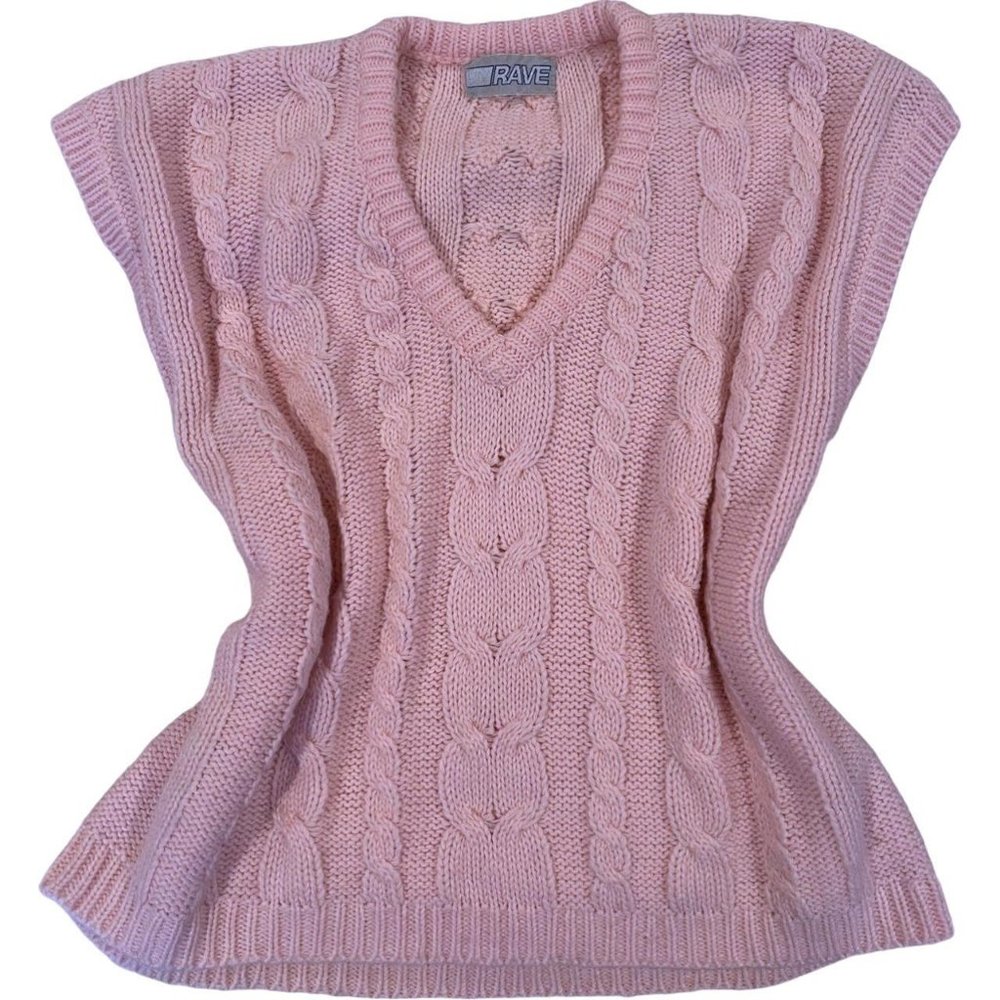 Vintage RAVE Pink Knit Vest